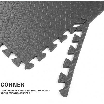 6 x Grey Interlocking Heavy Duty EVA Foam Gym Flooring Mat Floor Mats Tiles 60x60cm