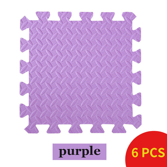 6 x Purple Interlocking Heavy Duty EVA Foam Gym Flooring Mat Floor Mats Tiles 60x60cm