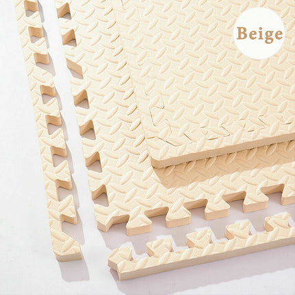 6 x Beige Interlocking Heavy Duty EVA Foam Gym Flooring Mat Floor Mats Tiles 60x60cm