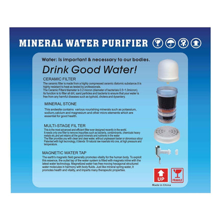 14L Countertop Water Filter System 8-Stage Faucet Water Filtration Reduces Chlorine