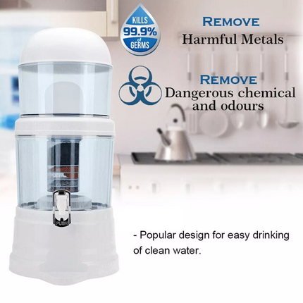 14L Benchtop 8 Stage Water Purifier Filter Ceramic Mineral Stone Carbon Filters