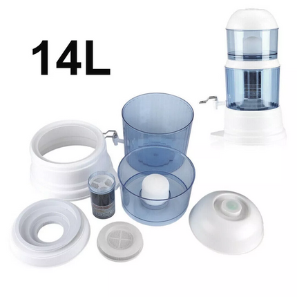14L Benchtop 8 Stage Water Purifier Filter Ceramic Mineral Stone Carbon Filters