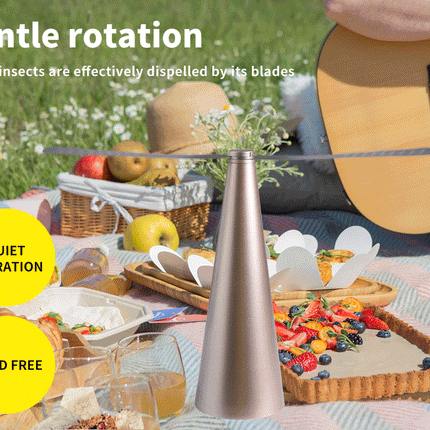 Fly Free Entertaining Chemical Fly Trap Repellent Fly Fan Indoor Outdoor Home - Gold