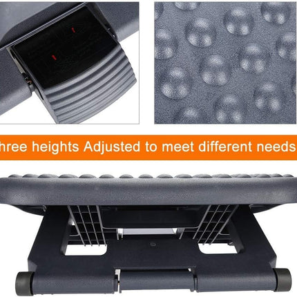 Ergonomic Footrest Under Desk - Adjustable Height and Angle -Comfy Office Foot Rest for Home and Office