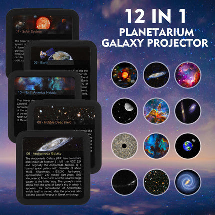 12in1 Planetarium Galaxy Star Projector 360° Rotating Nebula Projector Lamp