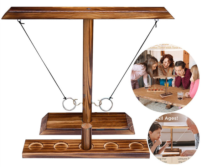 Hook and Ring Toss Game Table Top Adults Drinking Battle Handmade Game Kit