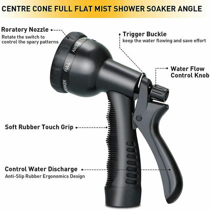 100FT Garden Water Hose Flexible Expandable Pipe Car Wash W/ Spray Nozzle Gun 8 Function Spray Nozzle