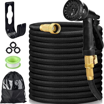 50ft Flexible Expandable Garden Water Hose Pipe Car Wash W/ Spray Nozzle Gun