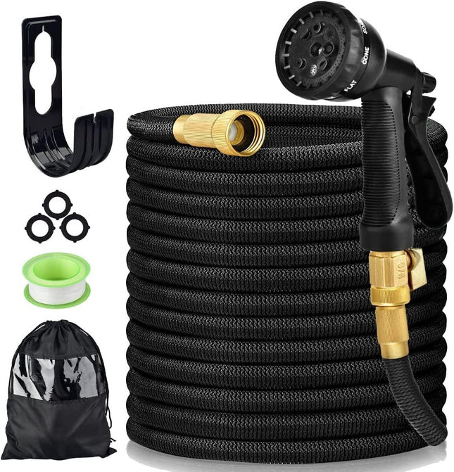 50ft Flexible Expandable Garden Water Hose Pipe Car Wash W/ Spray Nozzle Gun