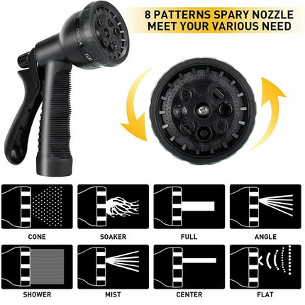 50ft Flexible Expandable Garden Water Hose Pipe Car Wash W/ Spray Nozzle Gun