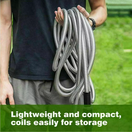 Garden Hose 100FT Flexible Lightweight Water Pipe Fabric Stainless Steel