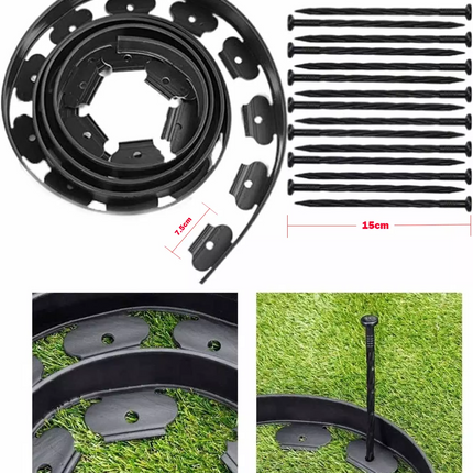 10M Fence Landscape Garden Lawn Edging Border Flexible Plant Grass Barriers~Black