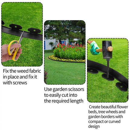 10M Fence Landscape Garden Lawn Edging Border Flexible Plant Grass Barriers~Black
