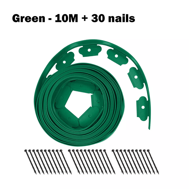 10M Fence Landscape Garden Lawn Edging Border Flexible Plant Grass Barriers~Green