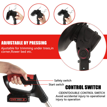 Cordless Grass Lawn Trimmer Edge Brush Cutter Whipper Snipper 2 Battery 24V