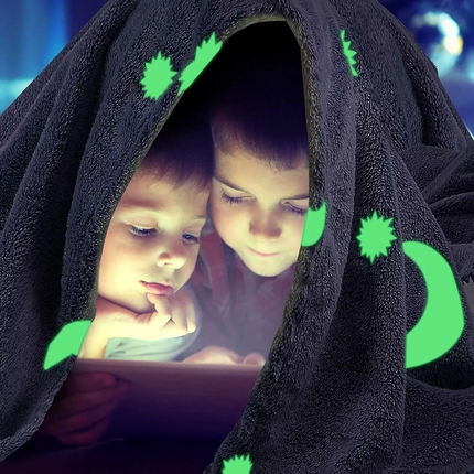 Fleece Blanket Glow in the Dark Large Sofa Throw Soft Warm Faux Fur Mink Kids AU 130*160CM~Colorful Unicorn Model