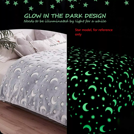 Fleece Blanket Glow in the Dark Large Sofa Throw Soft Warm Faux Fur Mink Kids AU 130*160CM~Colorful Unicorn Model