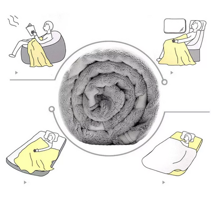 Fleece Blanket Glow in the Dark Large Sofa Throw Soft Warm Faux Fur Mink Kids AU 130*160CM~Grey Unicorn