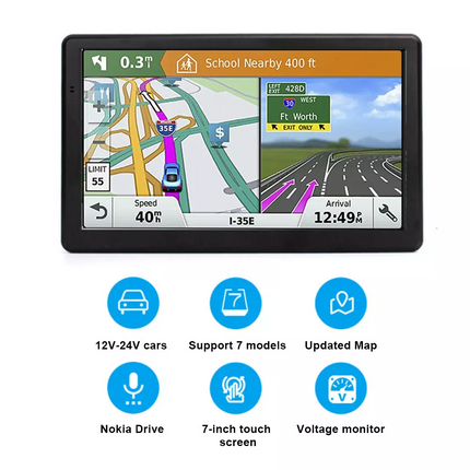 7" Portable Truck Car GPS Navigation Lifetime Free AU Map Updates Sat Nav