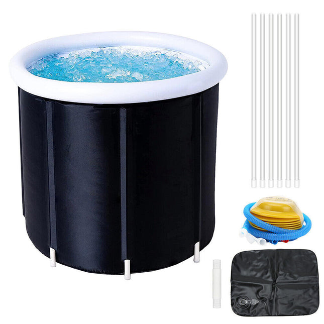 Portable Ice Bath Tub Athletes Cold Hot Water Therapy Folding Bathtub 75x 75 cm