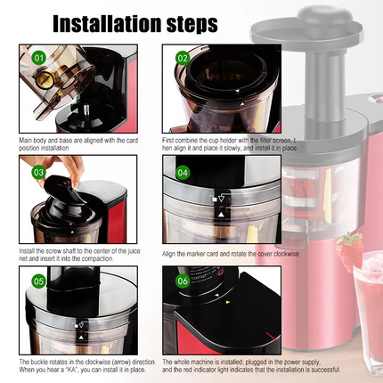 Fruit Vegetable Slow Juicer Orange Lemon Cold Press Juice Extractor Masticating