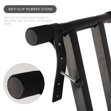 Adjustable Keyboard Stand Heights Folding Double Braced X Style Music Piano