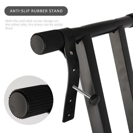Adjustable Keyboard Stand Heights Folding Double Braced X Style Music Piano
