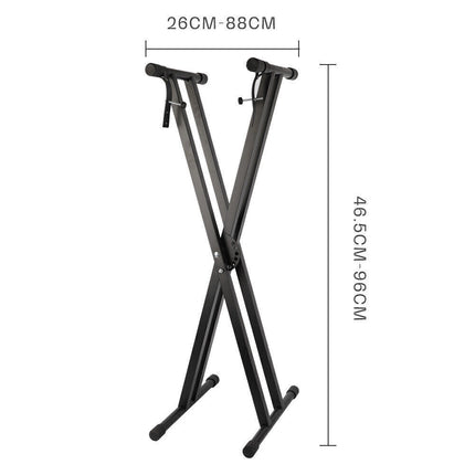 Adjustable Keyboard Stand Heights Folding Double Braced X Style Music Piano