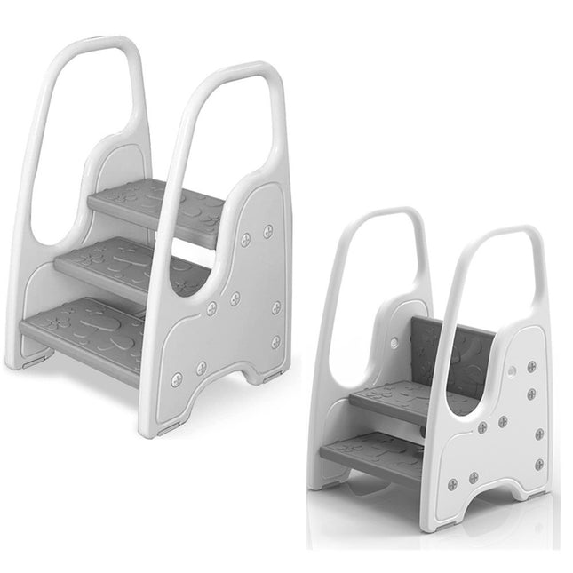 Toddler Step Stool, Kids 3-Tier Step Ladder with Safety Handles, Non-Slip Pedal, Detachable Top Pedal, Kids Standing Tower for Toilet Potty Training,