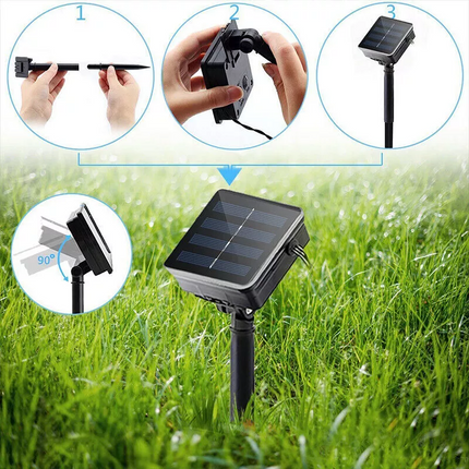 12M Solar Fairy String Lights 100 LED Outdoor Garden Christmas Party Decor~RGB Multicolor