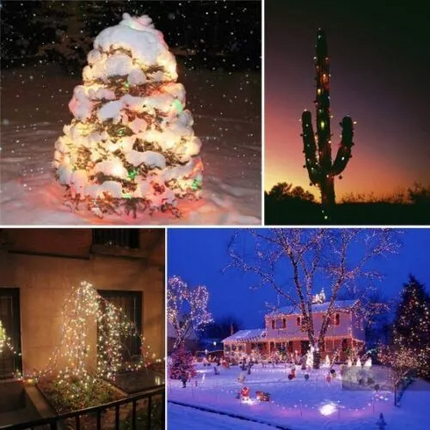 12M Solar Fairy String Lights 100 LED Outdoor Garden Christmas Party Decor~RGB Multicolor