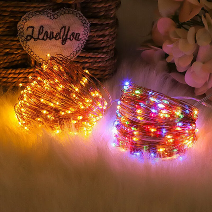 12M Solar Fairy String Lights 100 LED Outdoor Garden Christmas Party Decor~RGB Multicolor