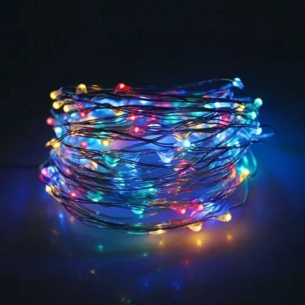 12M Solar Fairy String Lights 100 LED Outdoor Garden Christmas Party Decor~RGB Multicolor