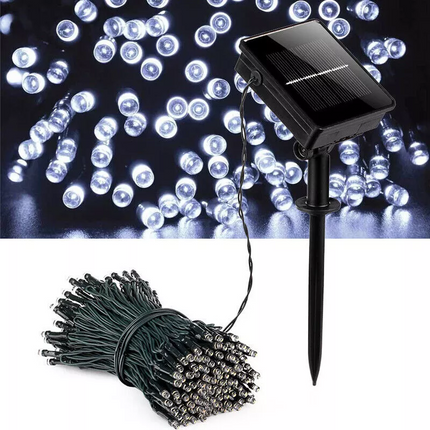 22M Solar Fairy String Lights 200 LED Outdoor Garden Christmas Party Decor~White