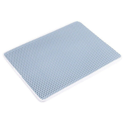 Double-Layer Cat Litter Mat Waterproof Trapper Foldable Pad Pet Rug Home Urine~Blue  Medium
