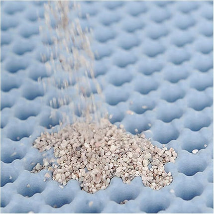 Double-Layer Cat Litter Mat Waterproof Trapper Foldable Pad Pet Rug Home Urine~Blue  Medium