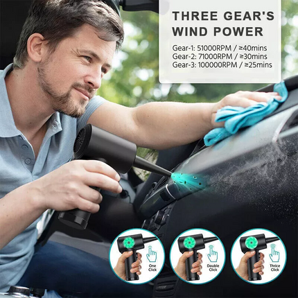 Cordless Air Duster Compressed Air Blower Car PC Cleaning Cleaner 100000RPM