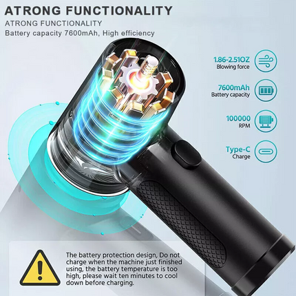Cordless Air Duster Compressed Air Blower Car PC Cleaning Cleaner 100000RPM