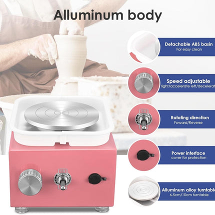 Electric Mini Pottery Wheel Pink