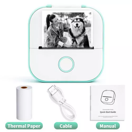 Inkless Phomemo T02 Mini Pocket Bluetooth Thermal Printer Wireless Photo Inkless Sticker Free APP ~Green