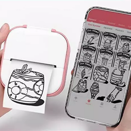 Inkless Phomemo T02 Mini Pocket Bluetooth Thermal Printer Wireless Photo Inkless Sticker Free APP ~Pink