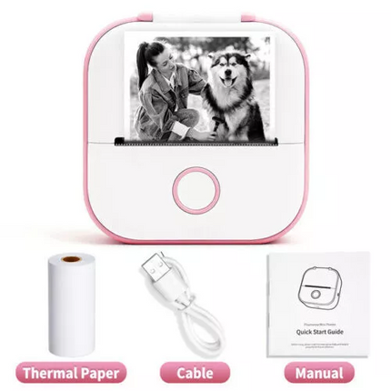 Inkless Phomemo T02 Mini Pocket Bluetooth Thermal Printer Wireless Photo Inkless Sticker Free APP ~Pink