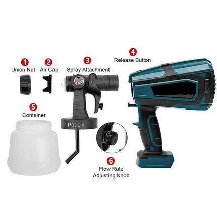 Cordless High Pressure Airless Spray Gun Paint Sprayer For Makita 18V Battery