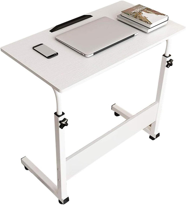 Adjustment Portable Table Height Adjustable Folding Sofa Side Desk Multifunction Snack Laptop TV Tray Bed Table~White