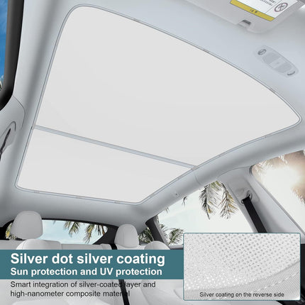 Tesla Model Y Sunshade Sun Roof Shade Sunroof UV Film Window Cover Ice Crystals