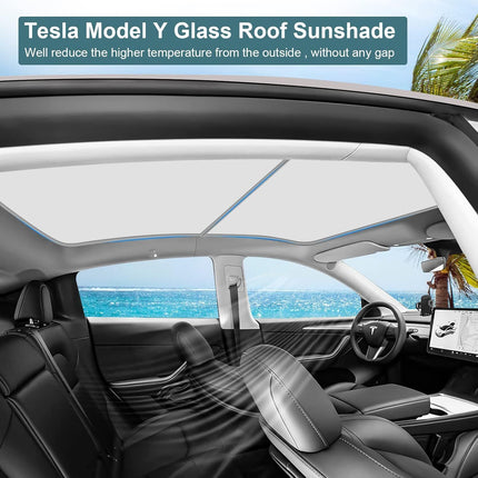 Tesla Model Y Sunshade Sun Roof Shade Sunroof UV Film Window Cover Ice Crystals