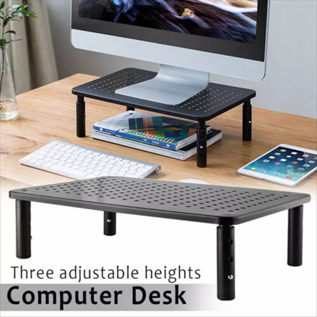 Height Adjustable Computer Monitor Stand Riser Laptop Printer TV Desktop Mount