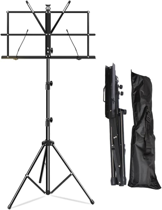 Folding Adjustable Music Sheet Stand Holder Black Portable STAND IN BAG
