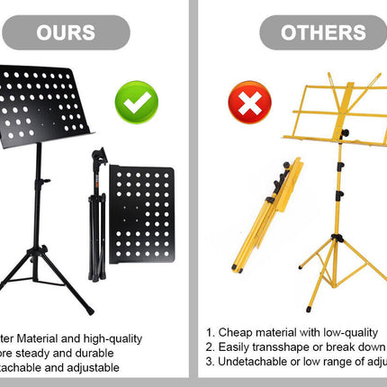 Adjustable Music Sheet Stand Folding Heavy Duty Large Professional Stage