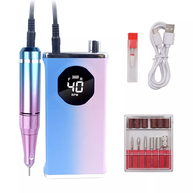 40000RPM Rechargeable Electric Nail Drill Machine Manicure Portable Nail File ~Gradient Color